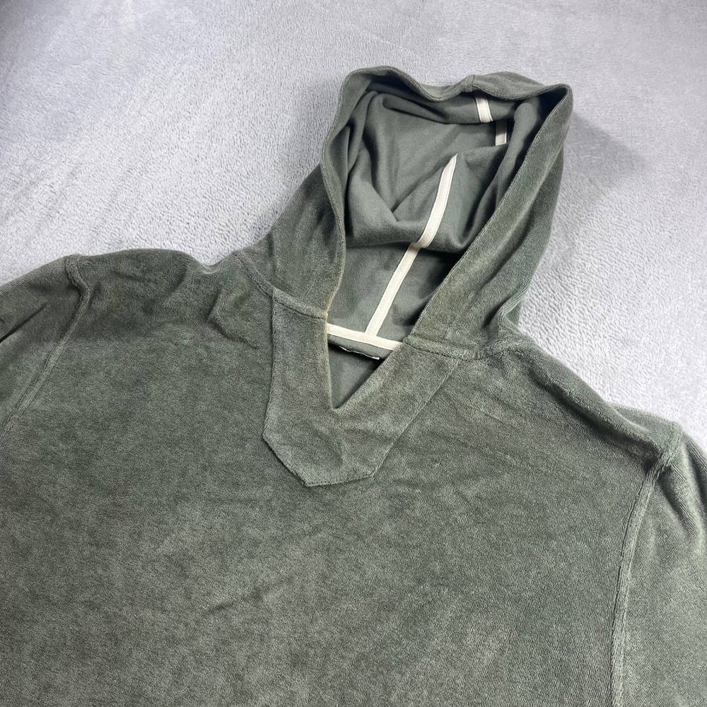Faherty Mens Whitewater Hoodie XL Sage Green Terry Cloth Pullover MKU2201-DOE
